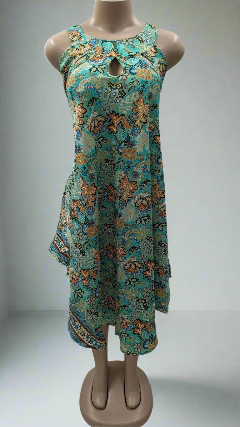 Sleveless Floral Print Dress