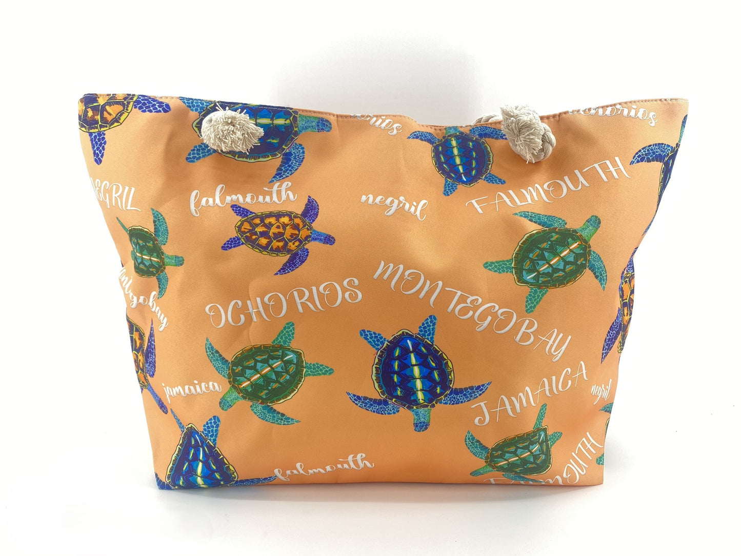 Turtle beachbag- Jamaican city names