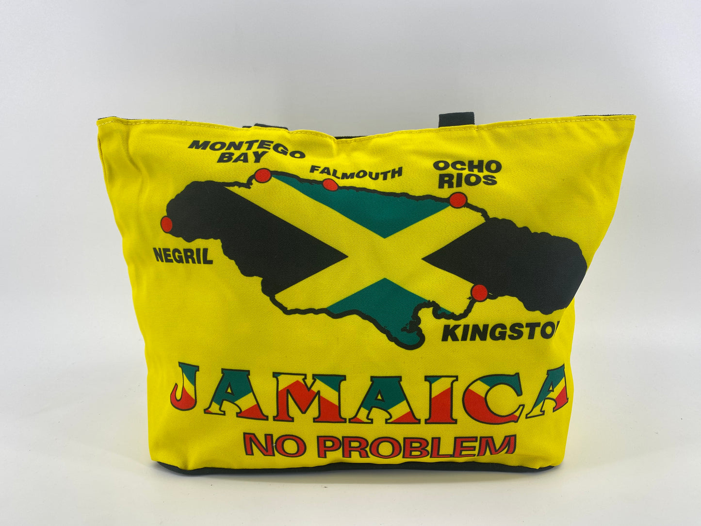 Jamaican map beach bag
