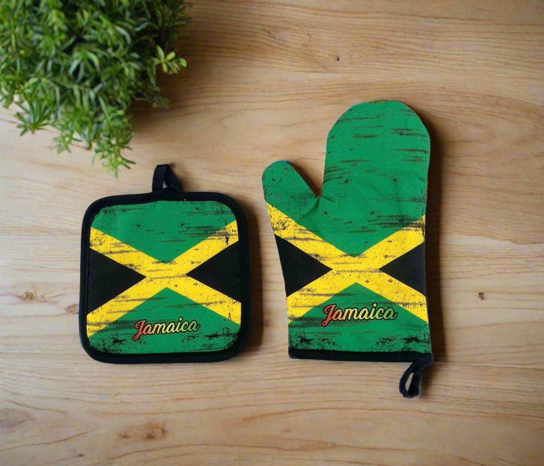 Jamaican Oven Mitten set