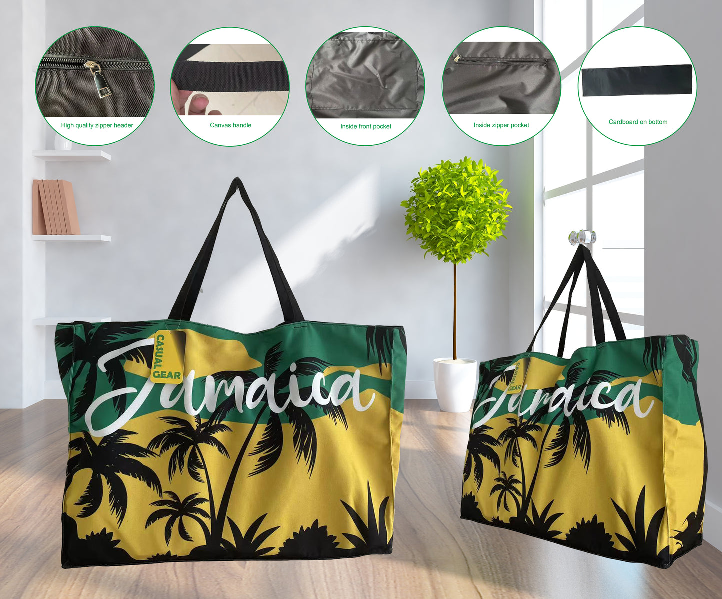 Jumbo Tote Bag- Palm silhouette