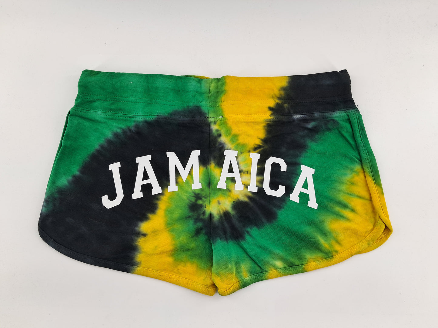 Booty Shorts-Jamaica Tie Dye Flag color