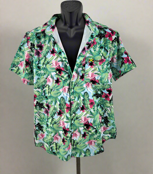 Hibiscus print Hawaiian shirt