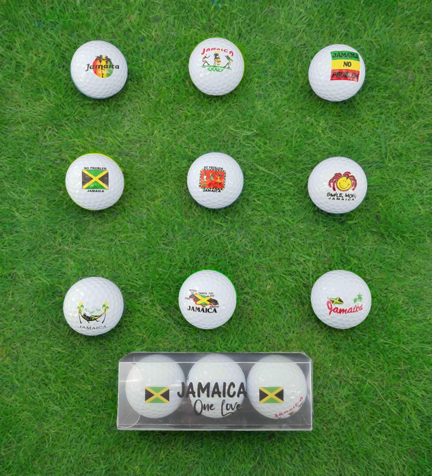 Jamaican souvenir golf balls-Pack of 3