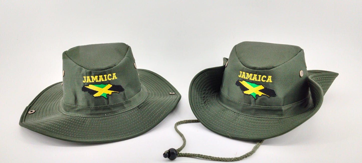 Safari Hat - Jamaica map embroidery