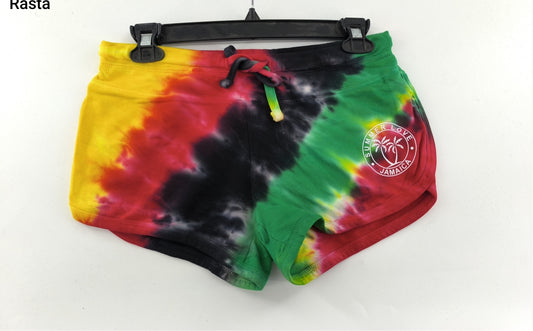 Booty Shorts-Jamaica Tie Dye Rasta colors