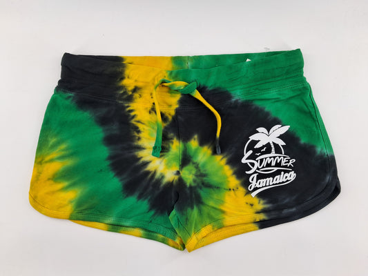 Booty Shorts-Jamaica Tie Dye Flag color